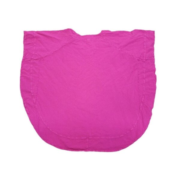 Manta Del Lago Pink 100% Cotton V-neck Poncho Style Top  Crochet One Size. - Picture 3 of 8